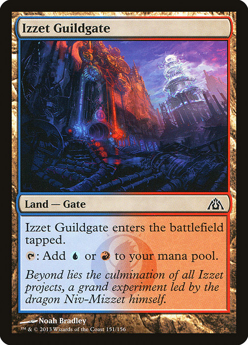 izzet mtg cards Izzet Guildgate (Dragon's Maze) (Foil) – Noah Bradley